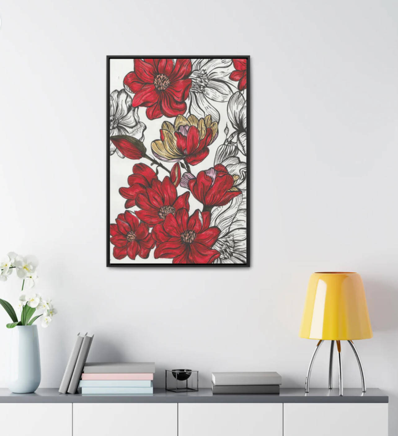 Crimson Blossom Canvas Wall Art